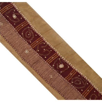 Sanskriti Vintage Sari Kant Håndperlet 1 YD Kant Syning Gylden Håndværksblonde