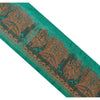 Sanskriti Vintage Sari Border Woven 1 YD Trim Sewing Green Craft Floral Lace