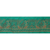 Sanskriti Vintage Sari Border Woven 1 YD Trim Sewing Green Craft Floral Lace