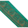 Sanskriti Vintage Sari Border Woven 1 YD Trim Sewing Green Craft Floral Lace