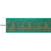 Sanskriti Vintage Sari Border Woven 1 YD Trim Sewing Green Craft Floral Lace