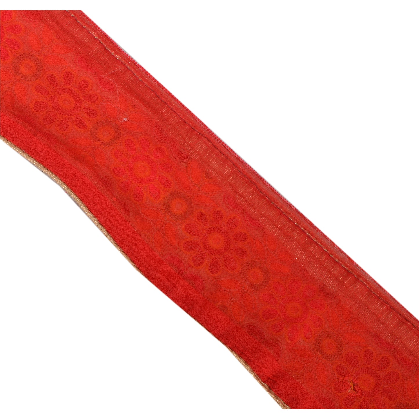 Санскрити Винтаж Сари Кайма Вышитая 1Yd Отделка Шитье Кремовый Крафт Кружево