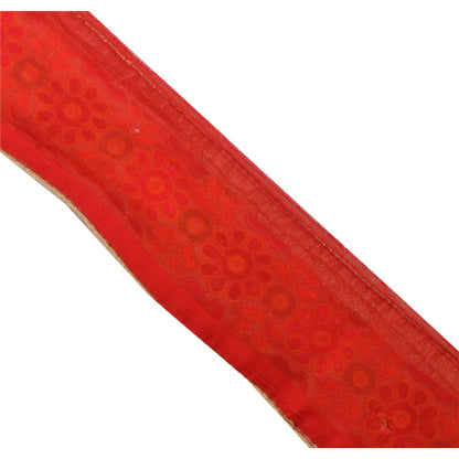 Санскрити Винтаж Сари Кайма Вышитая 1Yd Отделка Шитье Кремовый Крафт Кружево