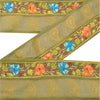 Sanskriti Vintage Sari Border Hand Beaded 1 YD Craft Trim Sewing Green Lace