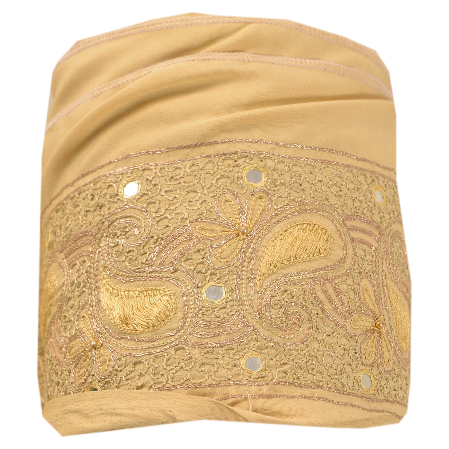 Sanskriti Vintage Sari Border Hand Beaded 1 Yd Trim Sewing Cream Craft Lace