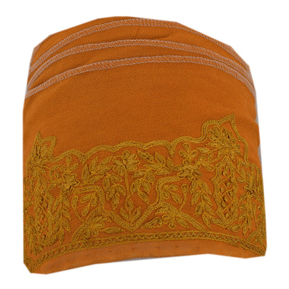 Sanskriti Vintage Sari Border Hand Embroidered 1 Yd Trim Sewing Orange Craft Lace