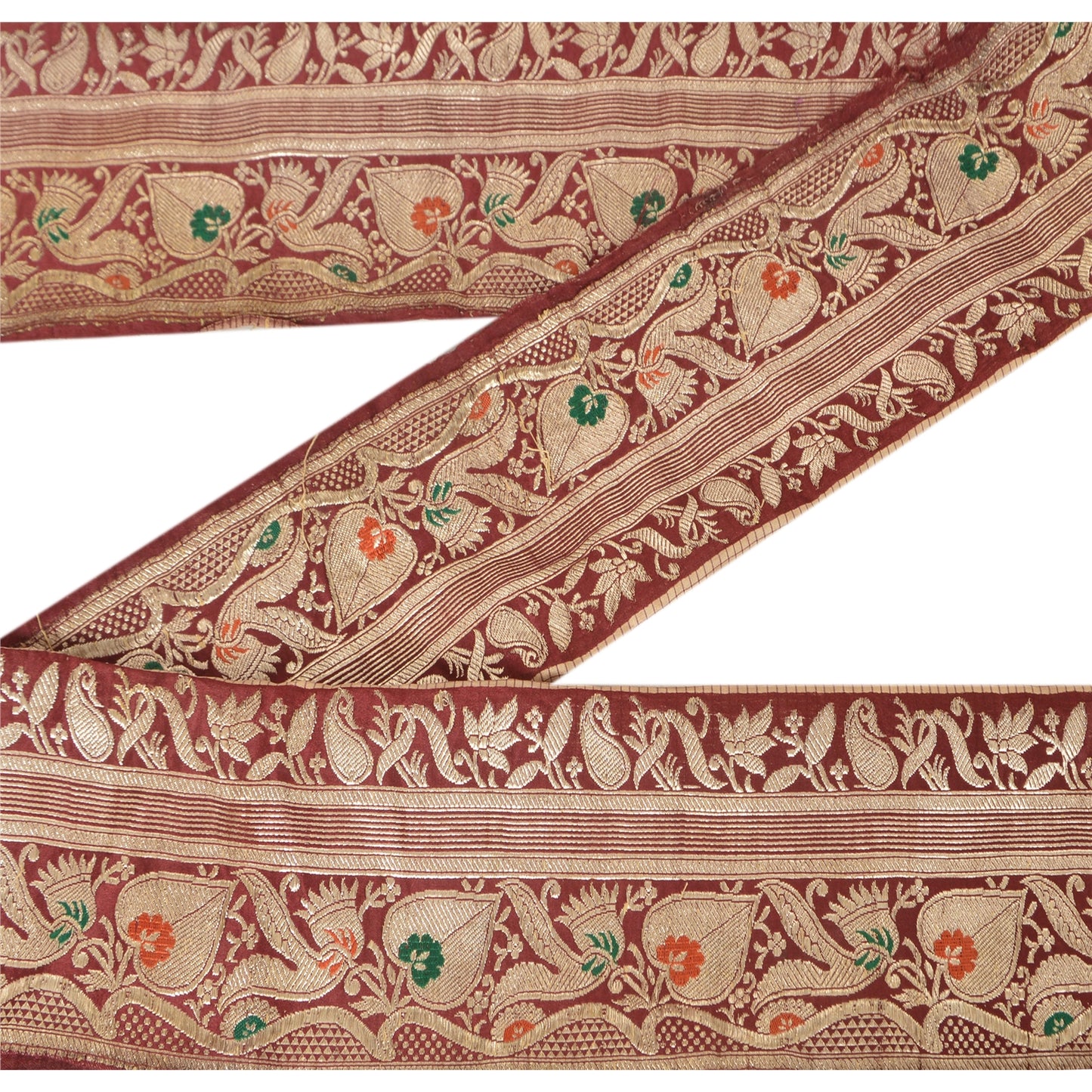 Sanskriti Vintage Sari Border Woven Brocade 1 Yd Trim Craft Sewing Lace