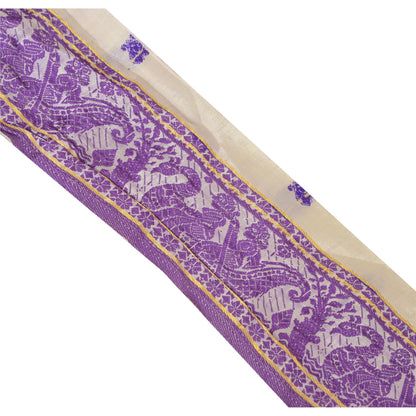 Sanskriti Vintage Sari Border Woven Baluchari 71 YD Craft Trim Sewing Cream Lace