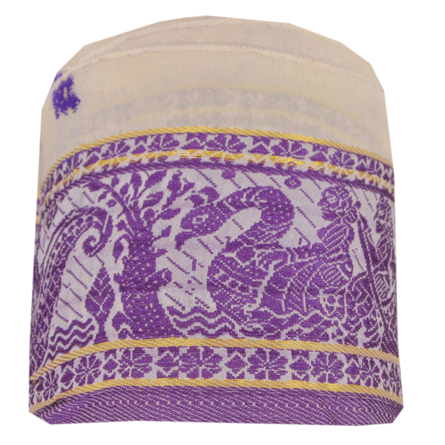 Sanskriti Vintage Sari Border Woven Baluchari 71 YD Craft Trim Sewing Cream Lace