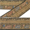Sanskriti Vintage Sari Border Woven Brocade 1 Yd Trim Craft Sewing Black Lace