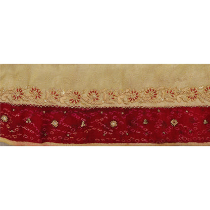 Sanskriti Vintage Sari Bandhani Border Hand Beaded 1 Yd Trim Sewing Craft Lace