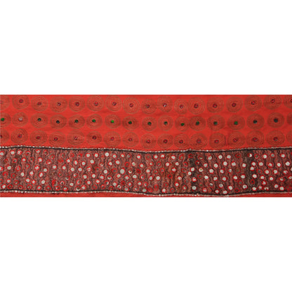 Sanskriti Vintage Sari Border Hand Beaded 1 Yd Indian Trim Sewing Mirror Lace