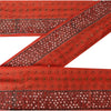 Sanskriti Vintage Sari Border Hand Beaded 1 Yd Indian Trim Sewing Mirror Lace