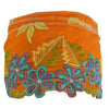 Sanskriti Vintage Sari Border Hand Embroidered 1Yd Trim Sewing Orange Craft Lace