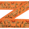 Sanskriti Vintage Sari Sarees Border Embroidered 1 YD Trim Orange Pure Silk Lace