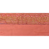 Sanskriti Vintage Pink Sari Border Hand Beaded Indian Craft Trim 1Yd Sewing Lace