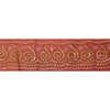 Sanskriti Vintage Pink Sari Border Hand Beaded Indian Craft Trim 1Yd Sewing Lace