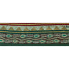 Sanskriti Vintage Green Sari Border Hand Beaded Indian Craft Trim 1 Yd Lace