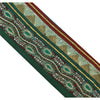 Sanskriti Vintage Green Sari Border Hand Beaded Indian Craft Trim 1 Yd Lace