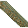 Sanskriti Vintage Sari Border Hand Embroidered 1Yd Trim Sewing Green Craft Lace