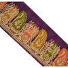 Sanskriti Vintage 1 Yd Sari Border Hand Woven Trim Sewing Craft Purple Deco Lace