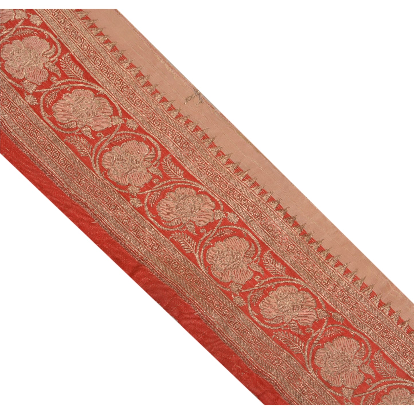Sanskriti Vintage 1 YD Trim Sari Border Zari Woven Brocade Craft Sewing Red Lace