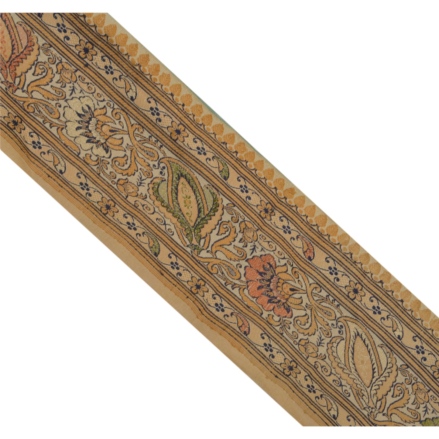 Sanskriti Vintage 1 Yd Sari Border Indian Woven Trim Sewing Craft Cream Lace