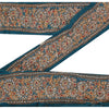 Sanskriti Vintage 1 Yd Sari Border Hand Embroidered Sewing Craft Till Blue Lace