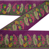 Sanskriti Vintage 1 Yd Sari Border Hand Woven Trim Sewing Craft Purple Lace