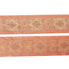 Sanskriti Vintage 1 YD Sari Border Hand Beaded Zari Craft Trim Sewing Peach Lace