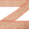 Sanskriti Vintage 1 YD Sari Border Hand Beaded Zari Craft Trim Sewing Peach Lace