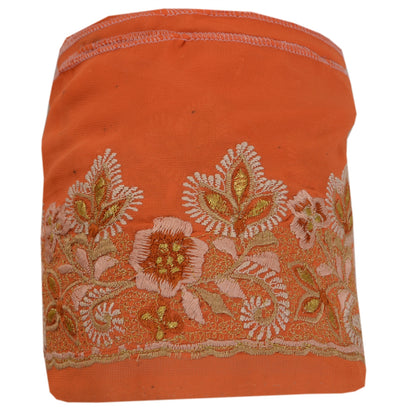Sanskriti Vintage 1 YARD Sari Border Embroidered Trim Sewing Craft Orange Lace
