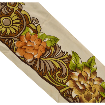 Санскрити Винтаж 1 ярд сари кайма цифровая печатная отделка швейное ремесло коричневое кружево