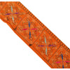 Sanskriti Vintage 1 YARD Sari Border Hand Beaded Craft Trim Sewing Orange Lace