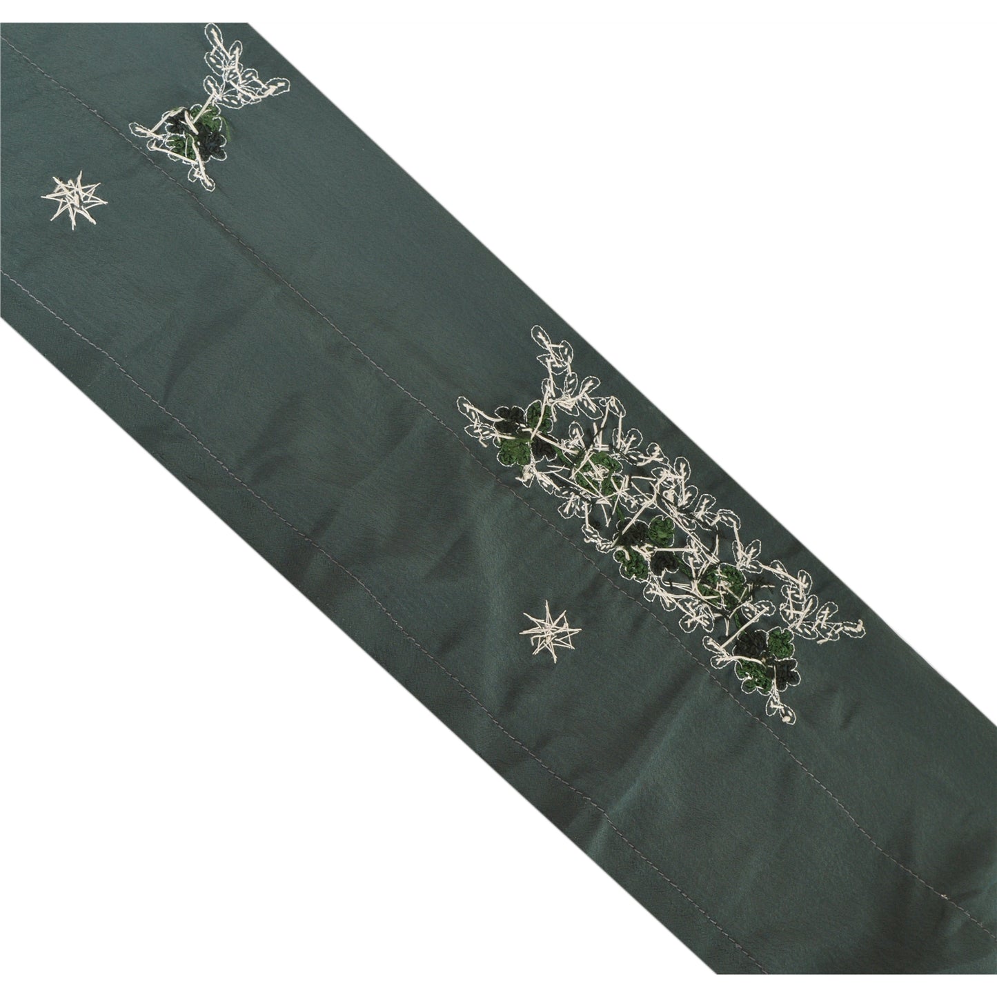 Sanskriti Vintage 1 Yd Sari Border Hand Beaded Craft Trim Sewing Green Lace