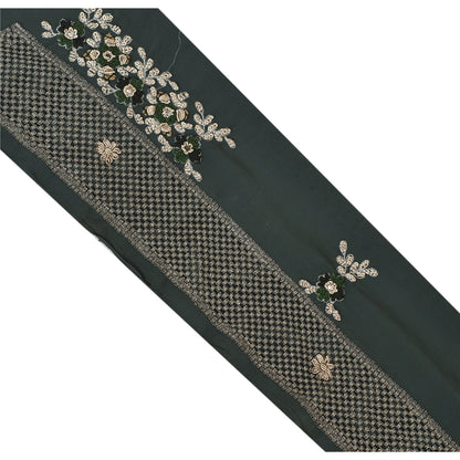Sanskriti Vintage 1 Yd Sari Border Hand Beaded Craft Trim Sewing Green Lace