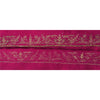 Sanskriti Vintage 1 YD Sari Border Hand Beaded Craft Trim Sewing Pink Zari Lace