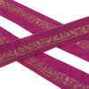 Sanskriti Vintage 1 YD Sari Border Hand Beaded Craft Trim Sewing Pink Zari Lace