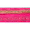 Sanskriti Vintage 1 YD Sari Border Hand Beaded Craft Trim Sewing Pink Zari Lace