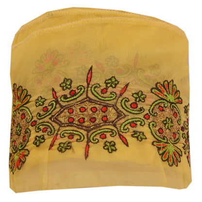 Sanskriti Vintage 1 Yd Sari Bord Håndbroderet Kant Syarbejde Cremefarvet Blonde