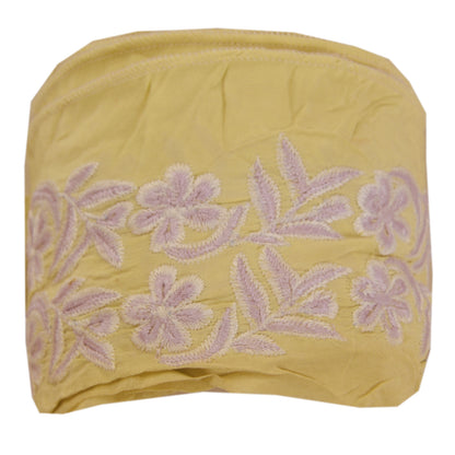 SANSKRITI VINTAGESari Border Antique Embroidered Trim Sewing 1 Yd Cream Floral