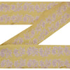 SANSKRITI VINTAGESari Border Antique Embroidered Trim Sewing 1 Yd Cream Floral