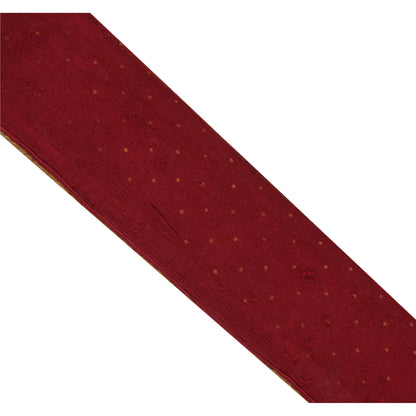 Sanskriti Vintage 1 Yd Sari Border Hand Beaded Craft Trim Sewing Dark Red Lace