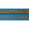 Sanskriti Vintage 1YD Sari Border Hand Beaded Trim Dabka ZardoziRibbon Blue Lace