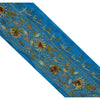 Sanskriti Vintage 1 Yd Sari Border Hand Beaded Trim Sewing Blue Craft Lace
