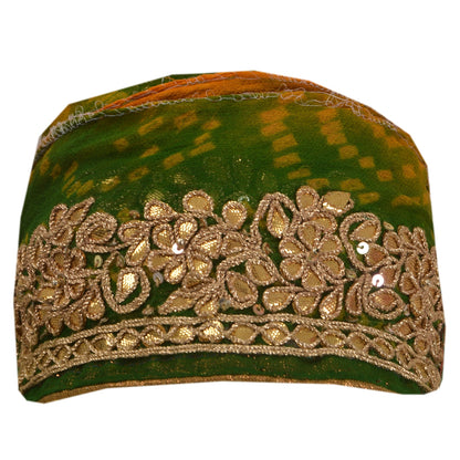 Sanskriti Vintage 1 Yd Sari Border Hand Beaded Bandhani Trim Sewing Green Lace