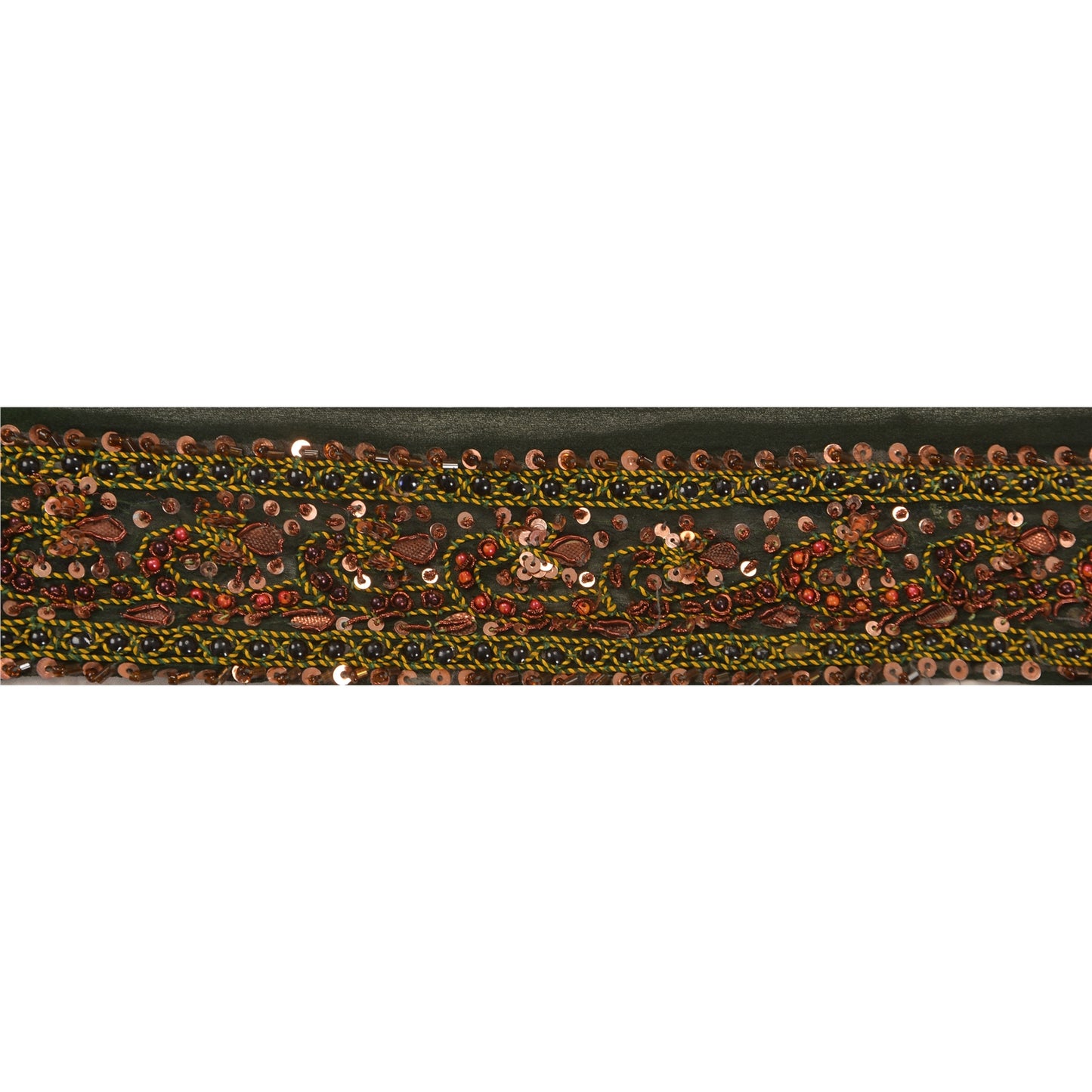 Sanskriti Vintage 1 Yd Bandhani Sari Border Craft Hand Beaded Trim Sewing Lace