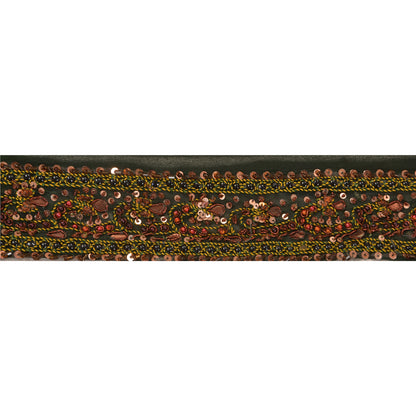 Sanskriti Vintage 1 Yd Bandhani Sari Border Craft Hand Beaded Trim Sewing Lace