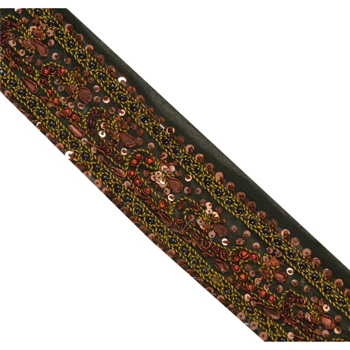 Sanskriti Vintage 1 Yd Bandhani Sari Border Craft Hand Beaded Trim Sewing Lace