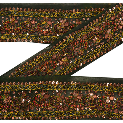 Sanskriti Vintage 1 Yd Bandhani Sari Border Craft Hand Beaded Trim Sewing Lace